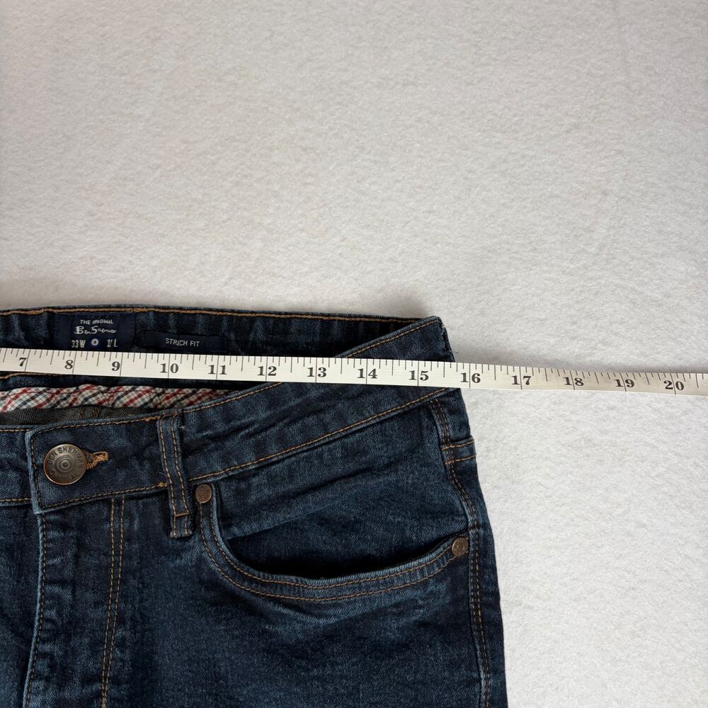 Ben Sherman Slim Straight Jeans Men’s 33x32 Dark Wash Stretch Y2K Denim - Picture 4 of 11